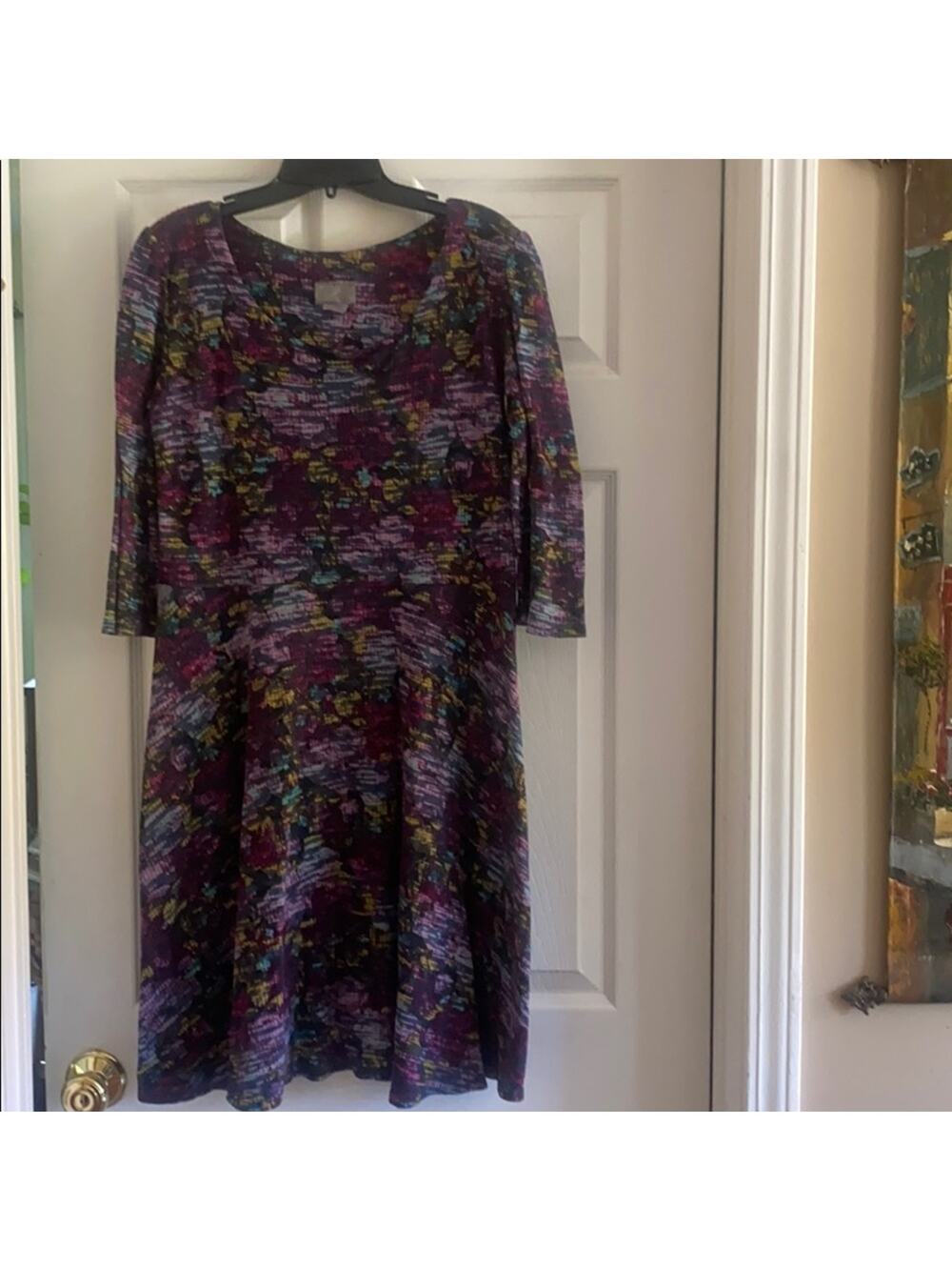 Feather brand Large multi color cotton blend print dress